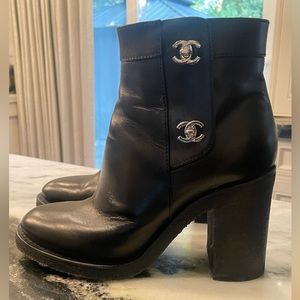 Chanel black booties size 39
